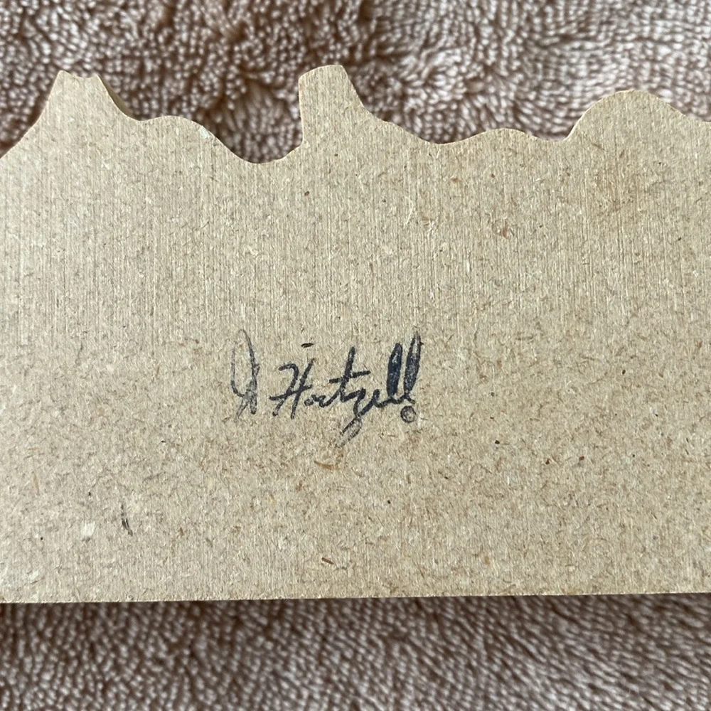 J Hartzell Thanksgiving Wooden Figures Vintage - Signed - Picture 6 of 6